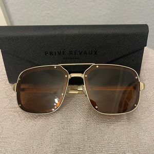 Prive Revaux Gold and Brown Sunglasses